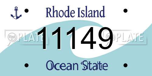 11149 Rhode Island License Plate