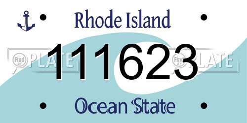 111623 Rhode Island License Plate