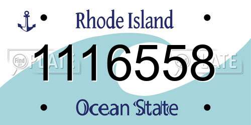1116558 Rhode Island License Plate