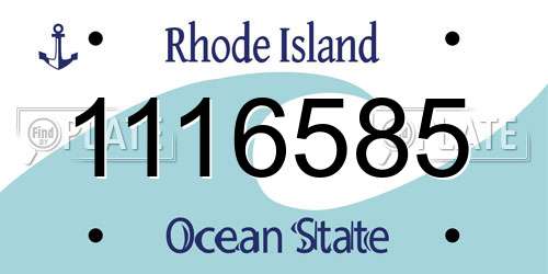 1116585 Rhode Island License Plate