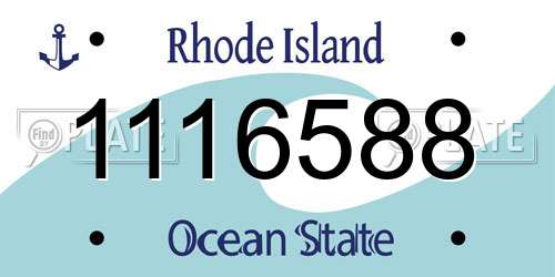 1116588 Rhode Island License Plate