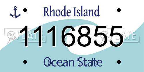 1116855 Rhode Island License Plate