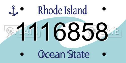 1116858 Rhode Island License Plate