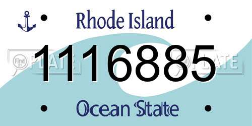 1116885 Rhode Island License Plate