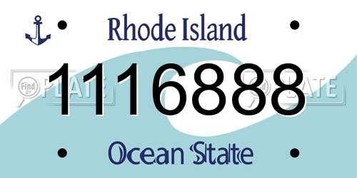 1116888 Rhode Island License Plate