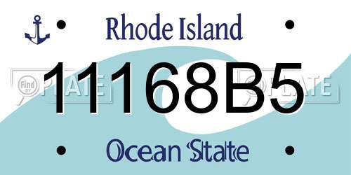 11168B5 Rhode Island License Plate