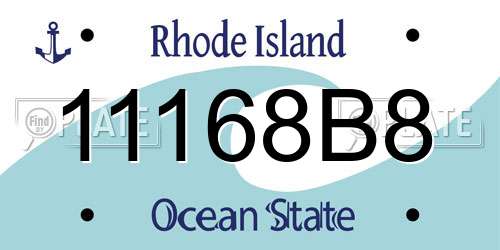 11168B8 Rhode Island License Plate