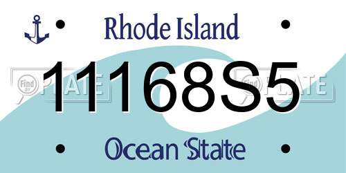 11168S5 Rhode Island License Plate