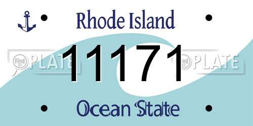 11171 Rhode Island License Plate