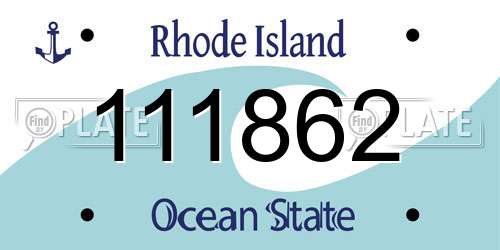 111862 Rhode Island License Plate