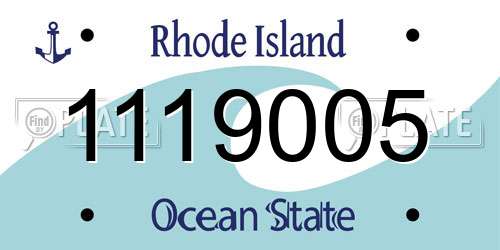 1119005 Rhode Island License Plate