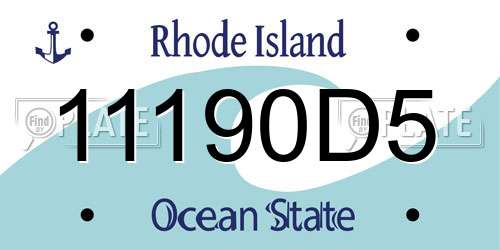 11190D5 Rhode Island License Plate