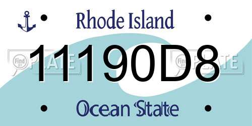 11190D8 Rhode Island License Plate