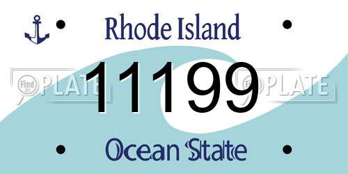 11199 Rhode Island License Plate