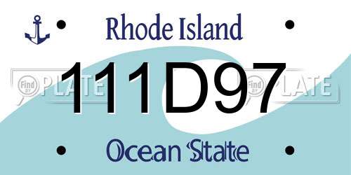 111D97 Rhode Island License Plate