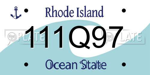 111Q97 Rhode Island License Plate