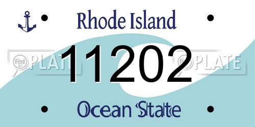 11202 Rhode Island License Plate