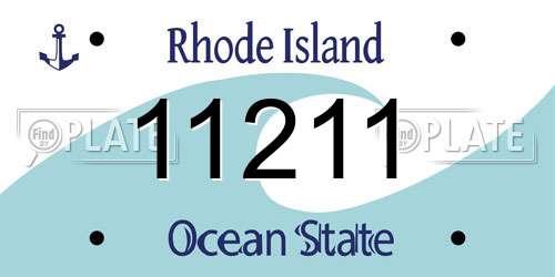 11211 Rhode Island License Plate