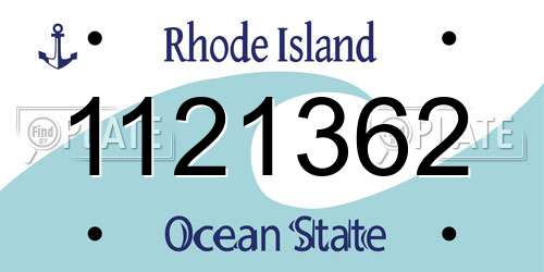 1121362 Rhode Island License Plate