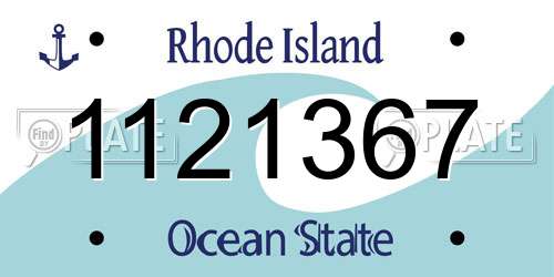 1121367 Rhode Island License Plate