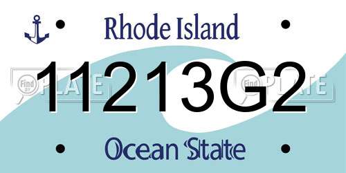 11213G2 Rhode Island License Plate