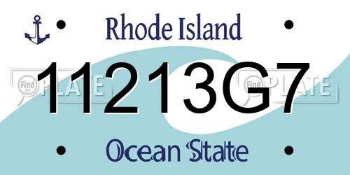 11213G7 Rhode Island License Plate