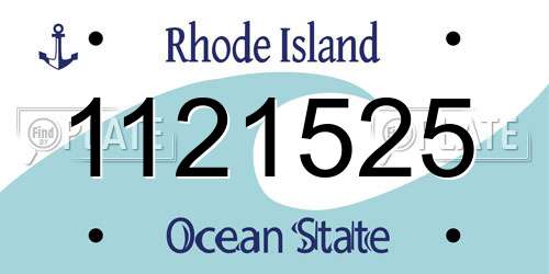 1121525 Rhode Island License Plate