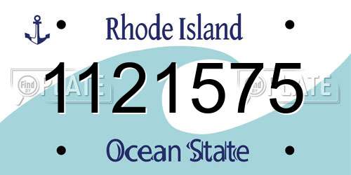 1121575 Rhode Island License Plate
