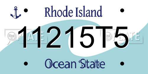 11215T5 Rhode Island License Plate