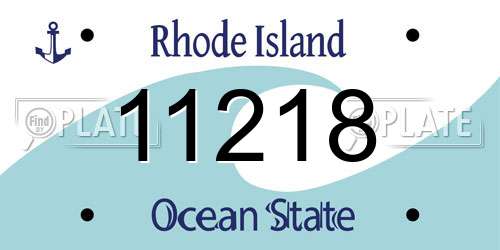 11218 Rhode Island License Plate