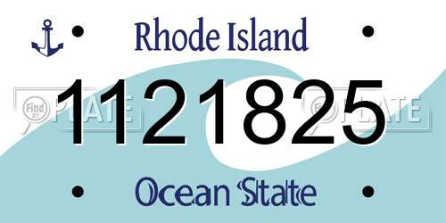 1121825 Rhode Island License Plate