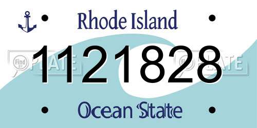 1121828 Rhode Island License Plate