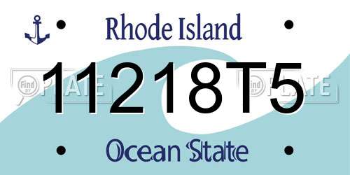 11218T5 Rhode Island License Plate