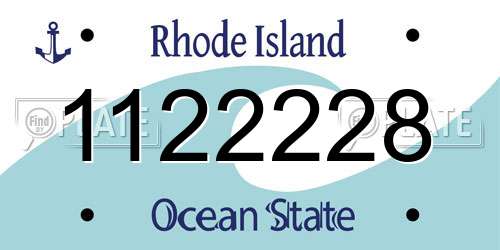 1122228 Rhode Island License Plate