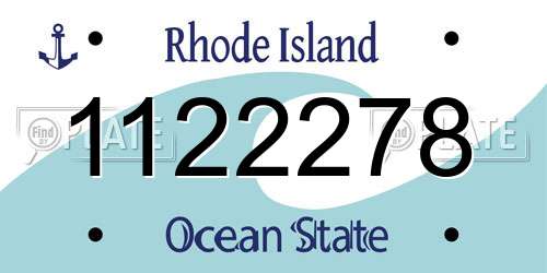 1122278 Rhode Island License Plate
