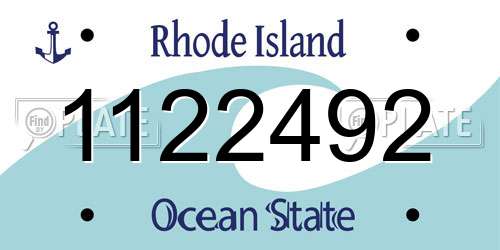 1122492 Rhode Island License Plate