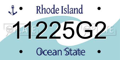 11225G2 Rhode Island License Plate