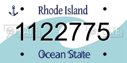 1122775 Rhode Island License Plate