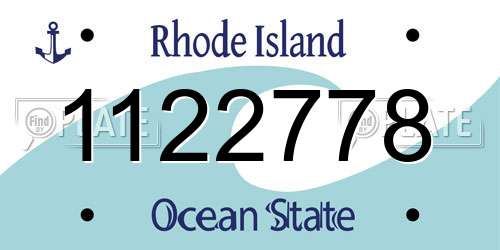 1122778 Rhode Island License Plate