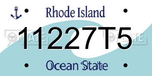 11227T5 Rhode Island License Plate