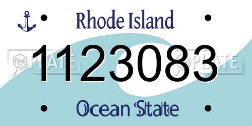 1123083 Rhode Island License Plate
