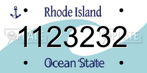 1123232 Rhode Island License Plate