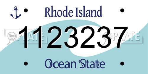 1123237 Rhode Island License Plate