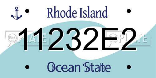 11232E2 Rhode Island License Plate
