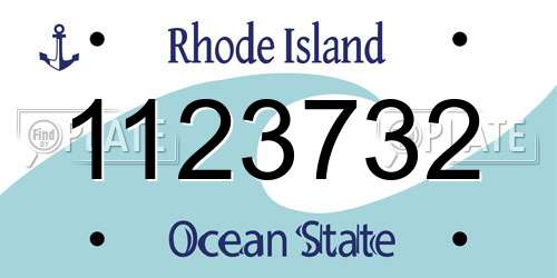 1123732 Rhode Island License Plate