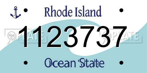 1123737 Rhode Island License Plate