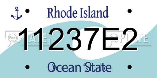 11237E2 Rhode Island License Plate