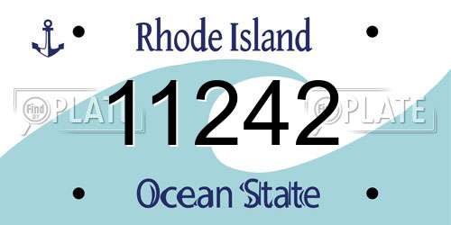 11242 Rhode Island License Plate