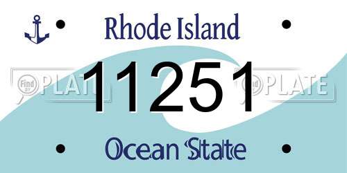 11251 Rhode Island License Plate