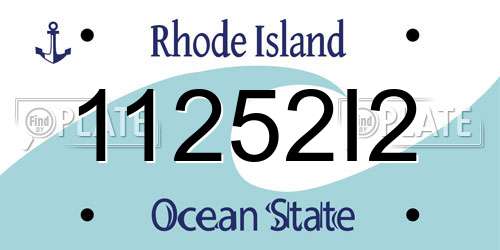 11252I2 Rhode Island License Plate